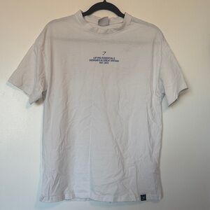 Gymshark White Short Sleeve Tee with Small Blue Logo